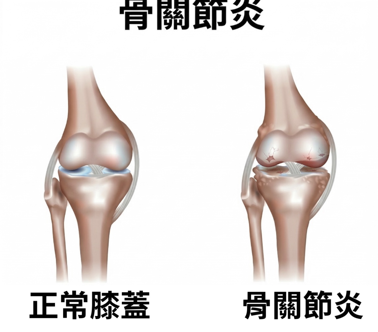 退化性關節炎結構示意圖