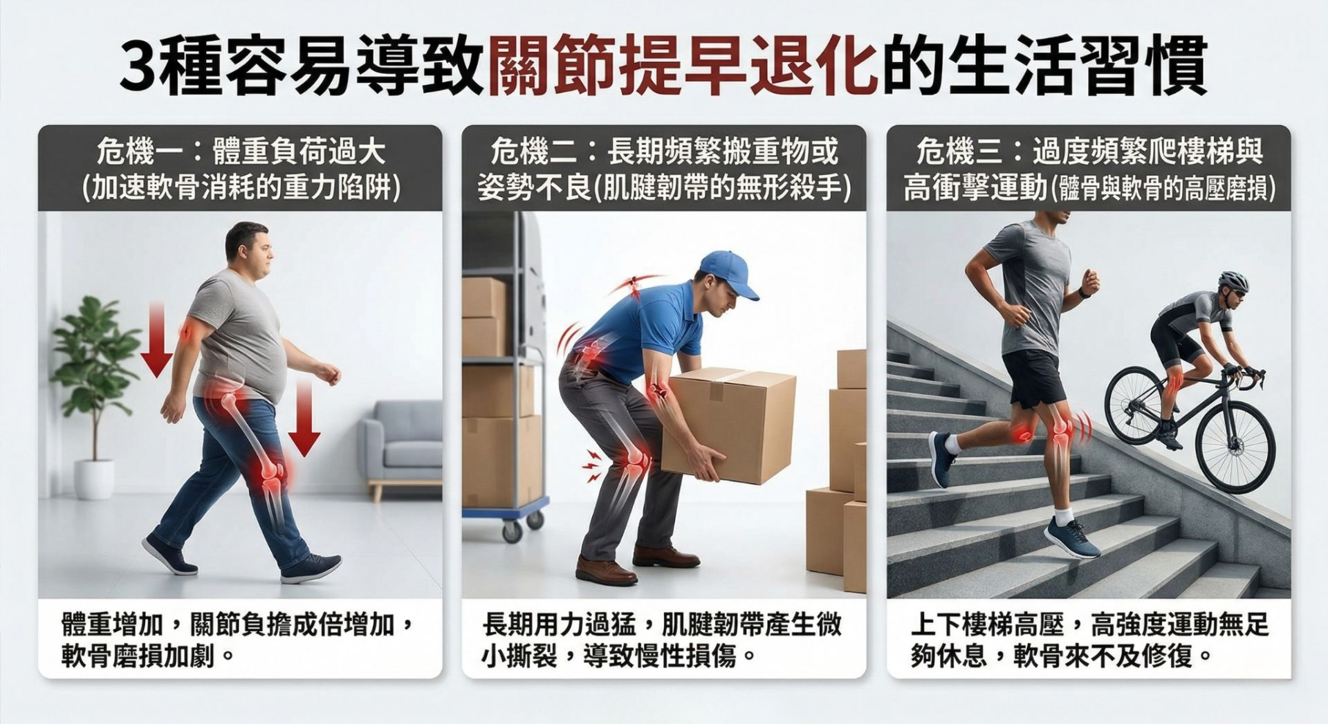 退化性關節炎不再是老年專利：當心這 3 個加速關節耗損的日常習慣！