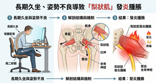 久坐屁股痛又腳麻的深層原因: 動力鏈受損與無刀修復策略