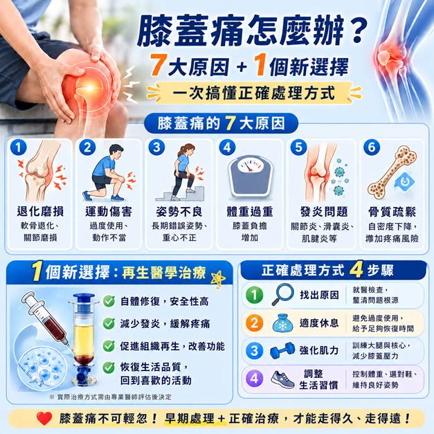 膝蓋痛怎麼辦？7大原因＋1個新選擇，一次搞懂正確處理方式