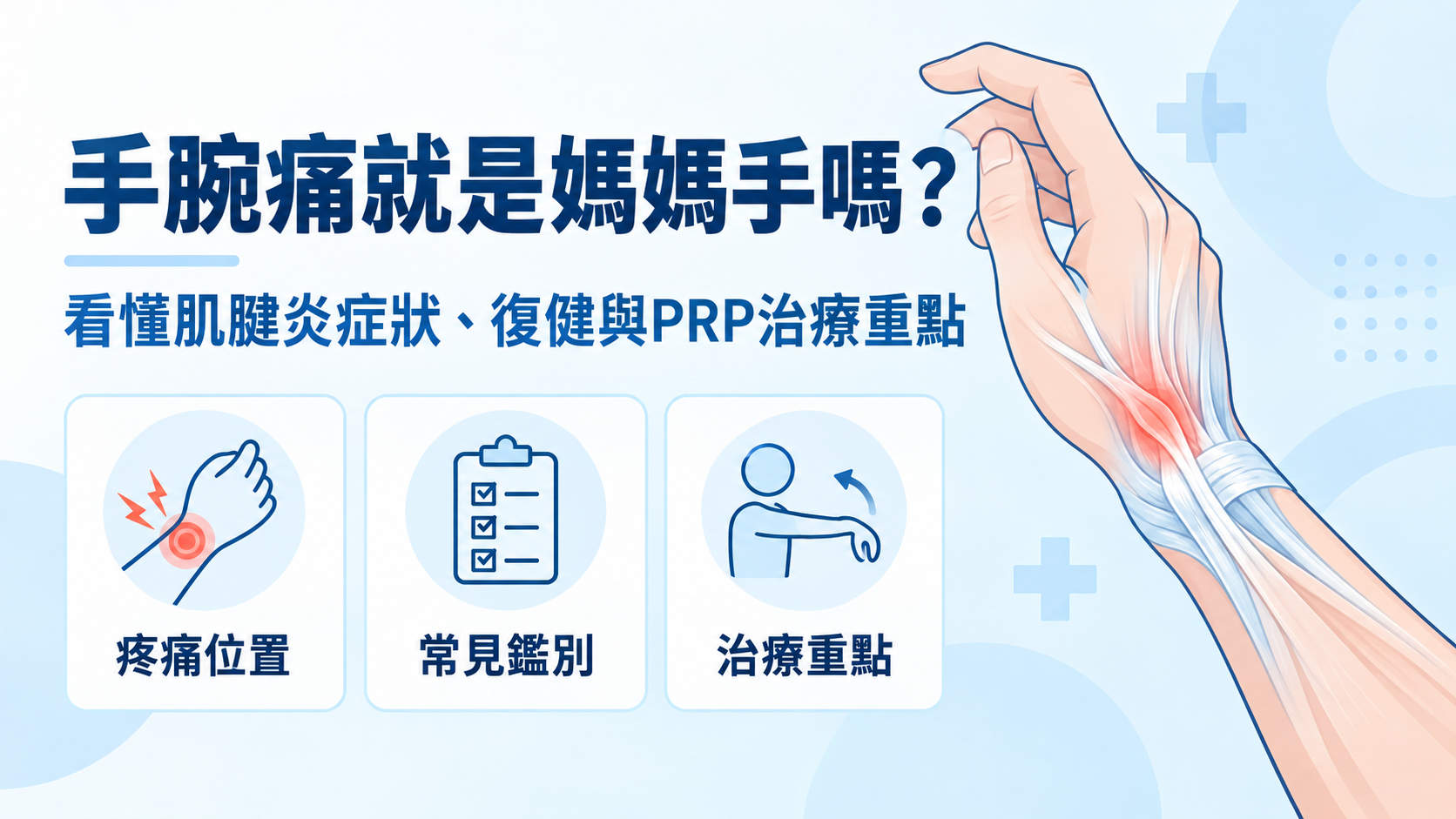手腕肌腱炎與媽媽手:SH二次離心PRP治療解析